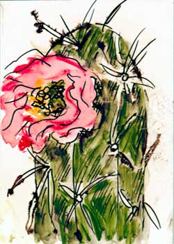 "Cactus" by Audrey Bunchkowski, Neshkoro WI - Watercolor & Ink on Yupo